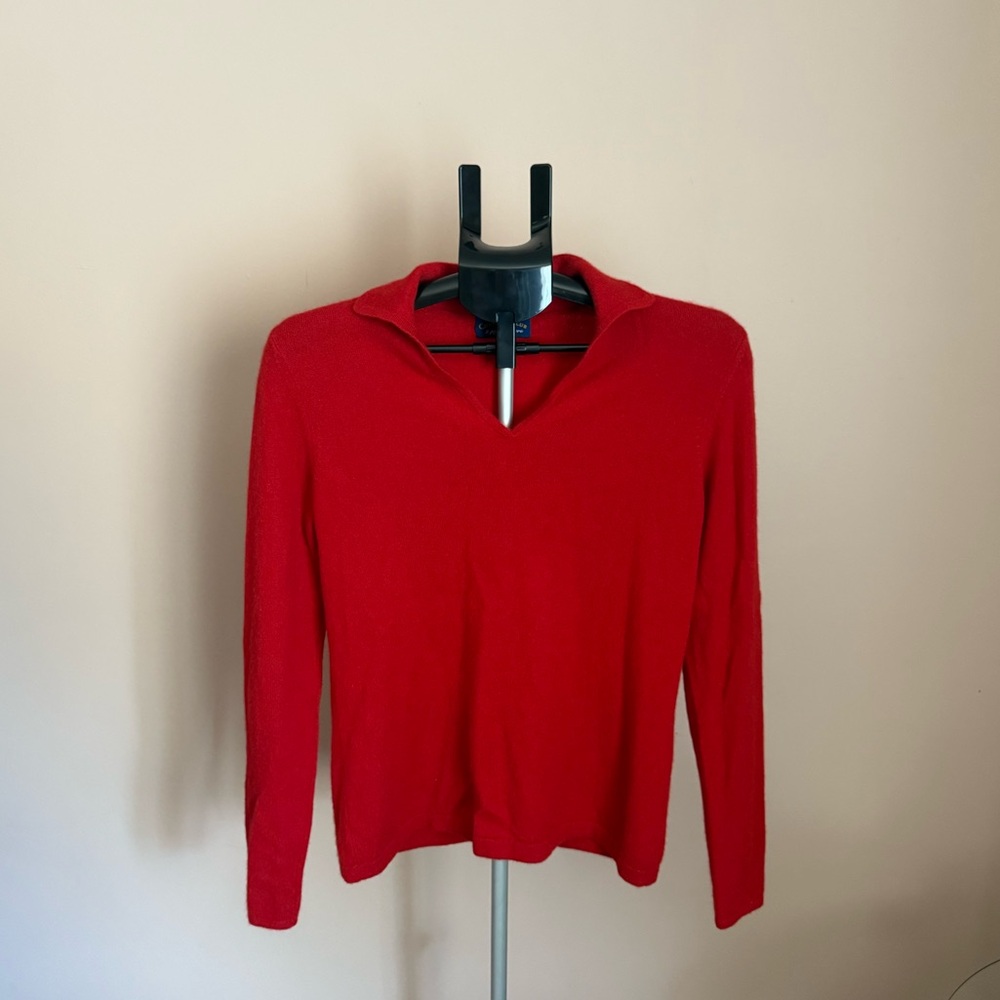 Charter Club Cashmere Red V-Neck Sweater